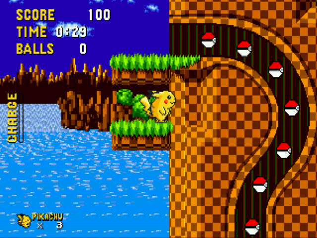 Pikachu in Sonic 1 (Beta) Screenshot 1